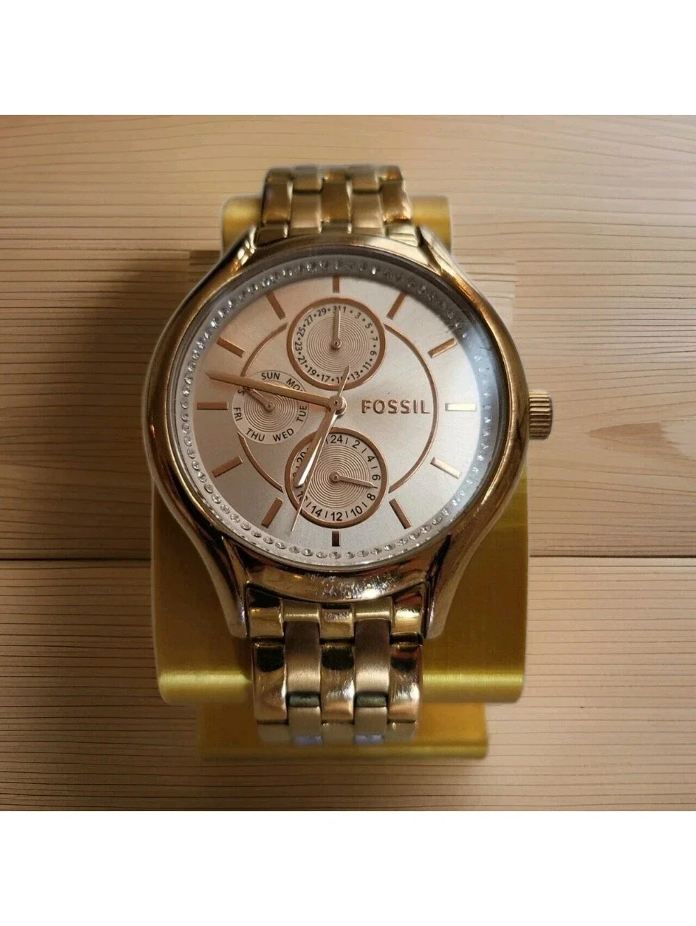 Fossil Daydreamer Womens Watch 40mm Rose Gold Dial BG1581 New Battery 6.5